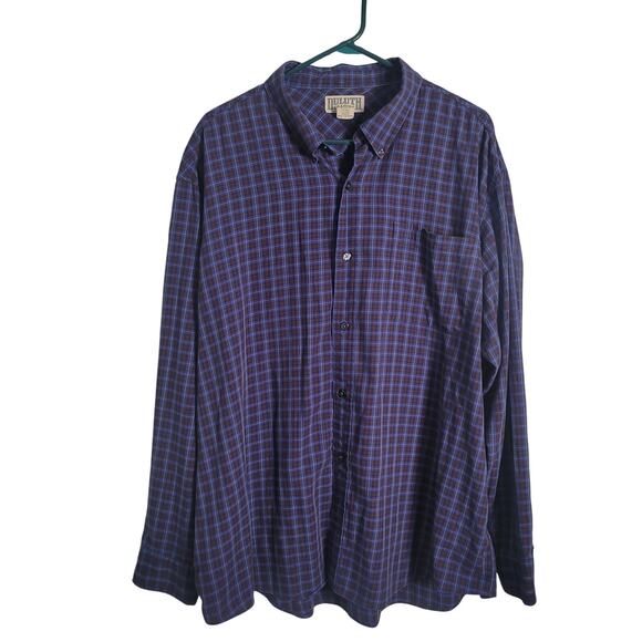 Duluth Trading Co Size 2XL Purple Plaid Button Up Wool Blend Knit Long Sleeve - Picture 1 of 7